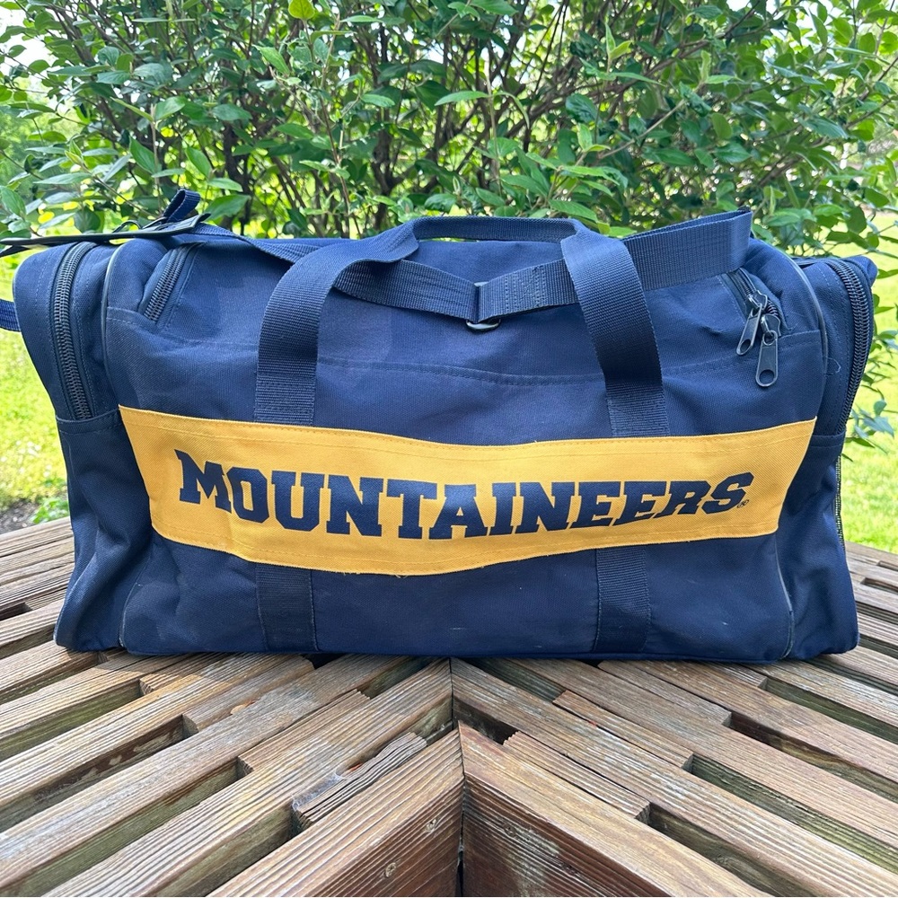 Flying Circle West Virginia Mountaineers Large Military Grade Duffel Bag Blue